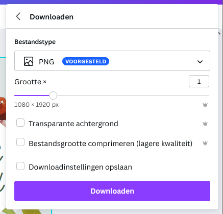 canva opslaan als jpg of png