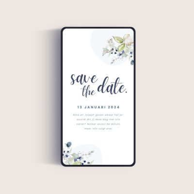 digitale save the date winter bruiloft